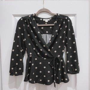 Blue/grey cotton blouse